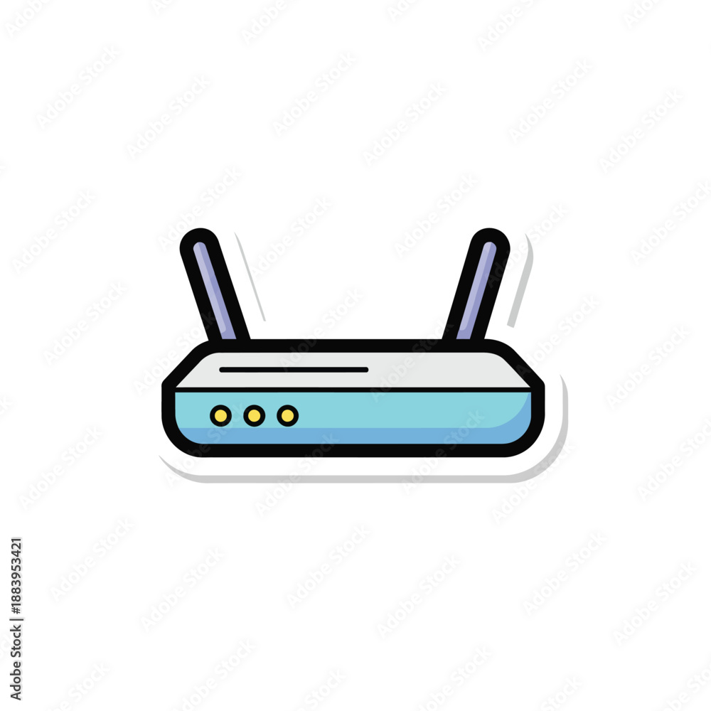 Obraz premium Illustration of a modern wireless router with antennas for internet connectivity