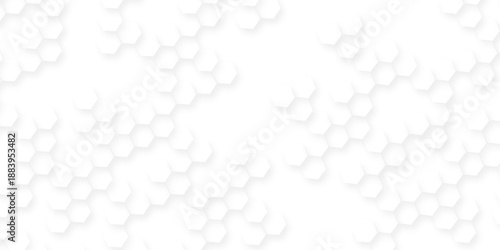Futuristic abstract honeycomb mosaic white background, bright white abstract hexagon wallpaper or background, realistic geometric mesh cells texture, 3d vector hexagon pattern white abstract.