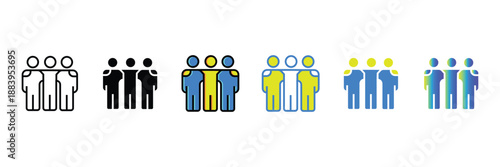 Flat vector icon set for user interaction, teamwork, collaboration, and networking, perfect for UI/UX design, illustrating people discussion, communication, and app interfaces