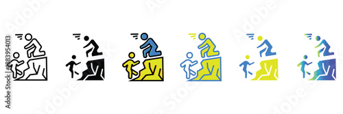 Teamwork Collaboration Icon Set Multiple vector icons illustrating strategic people interaction, cooperation, and trust. Perfect for UI/UX design, communication, and partnership planning