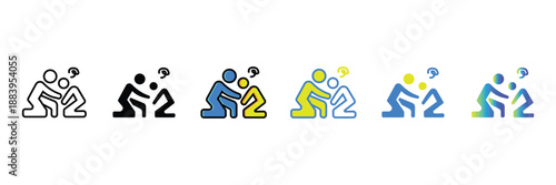 Vector icon set illustrating user interaction and social discussion. Communication icons symbolize teamwork, collaboration, and cooperation for UI design, app interfaces