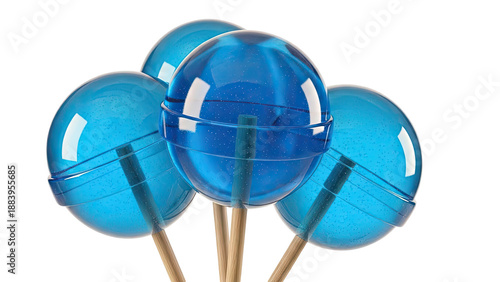 Group of Blue Gummy Lollipops with Glitter