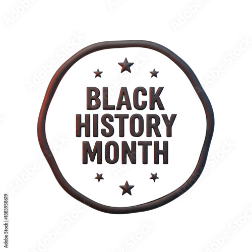 A vector graphic illustration celebrating Black History Month with a circular design