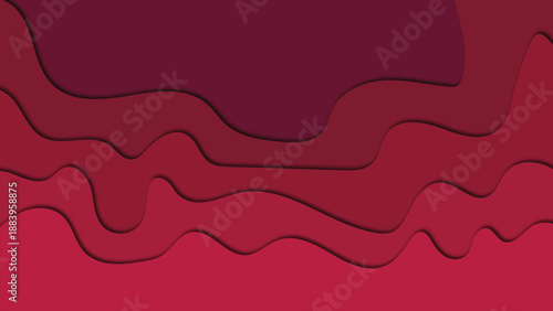 Crimson Wavy Layers Abstract Background
