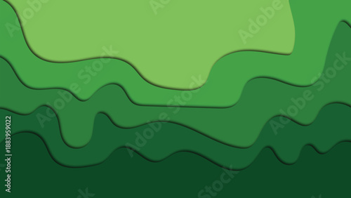 Abstract Green Layered Landscape