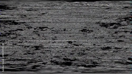 Glitchy TV and computer screen with colorful noise, VHS no signal static, RGB split glitch, broadcasting error, and damaged screen distortion.