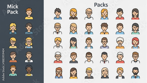 Collection of diverse cartoon people avatars for user profiles.