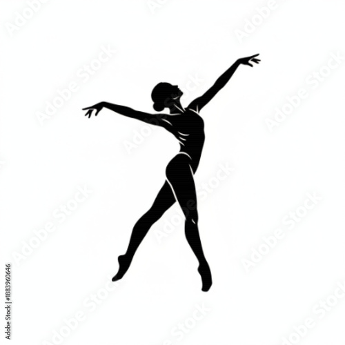 Elegant Ballerina Silhouette Performing Graceful Dance Movement