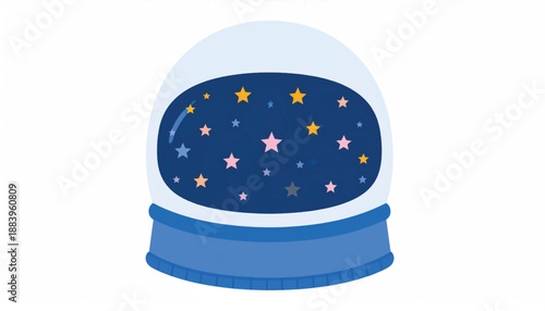 Astronaut Helmet with Stars Inside Space Suit.