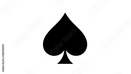 Black spade symbol on a white background for card games