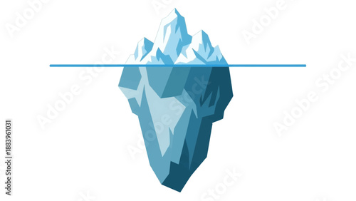 Abstract iceberg illustration with underwater and above water view