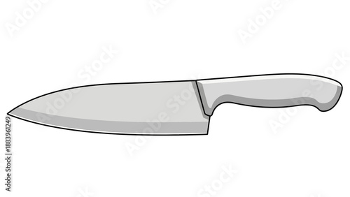 Vector illustration of a chef's knife with a sleek handle