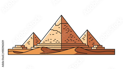 Illustration of Egyptian Pyramids with Minimalist Design
