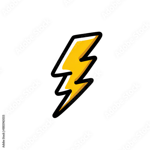 Free Download A stylized vector illustration of a yellow and white lightning bolt set against a black backdrop - GFXLoad