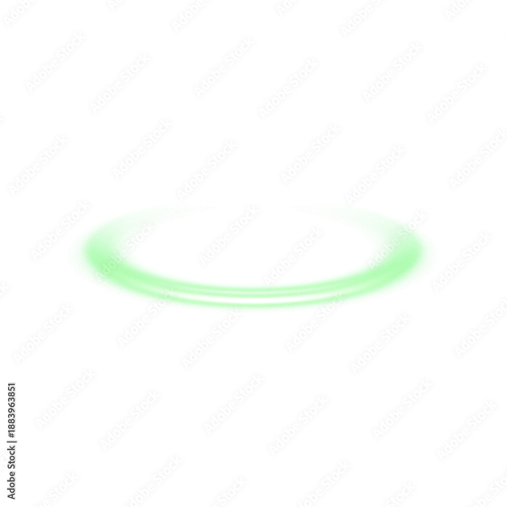 Obraz premium Green glowing circle on transparent background