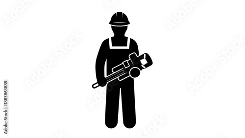Construction worker with a jackhammer tool.