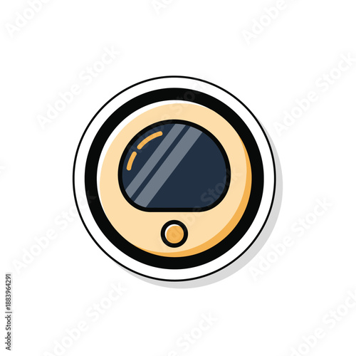 Minimalist Illustration of a Washing Machine Door with Control Panel for Laundry Appliances