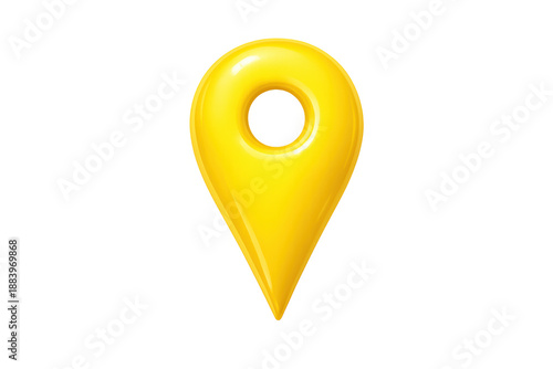 Free Download Yellow 3d location pin icon representing destination, navigation, and travel, with a glossy finish on transparent background - GFXLoad