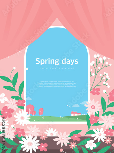 봄 꽃 감성 프레임 백그라운드 05
