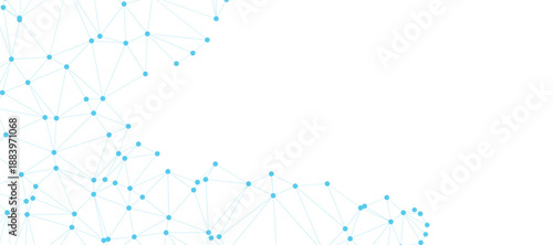 A vibrant network of teal dots connected by lines
