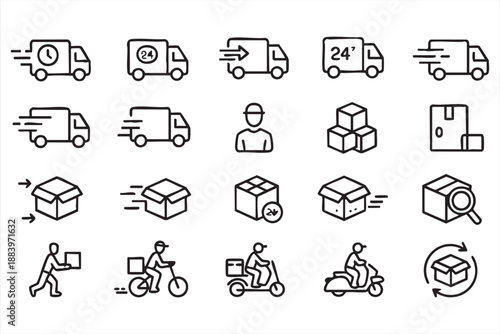 Ecommerce Shipping Icons for Order Tracking Platforms