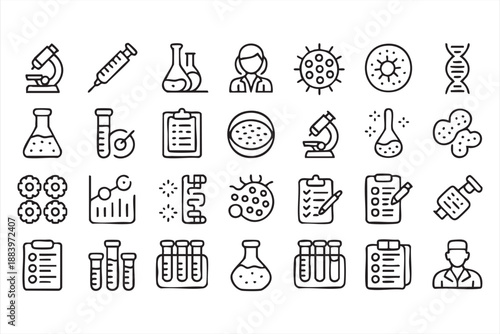 Medical Laboratory Icons for Healthcare and Research UI