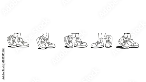 A collection of various sneakers in different poses and angles