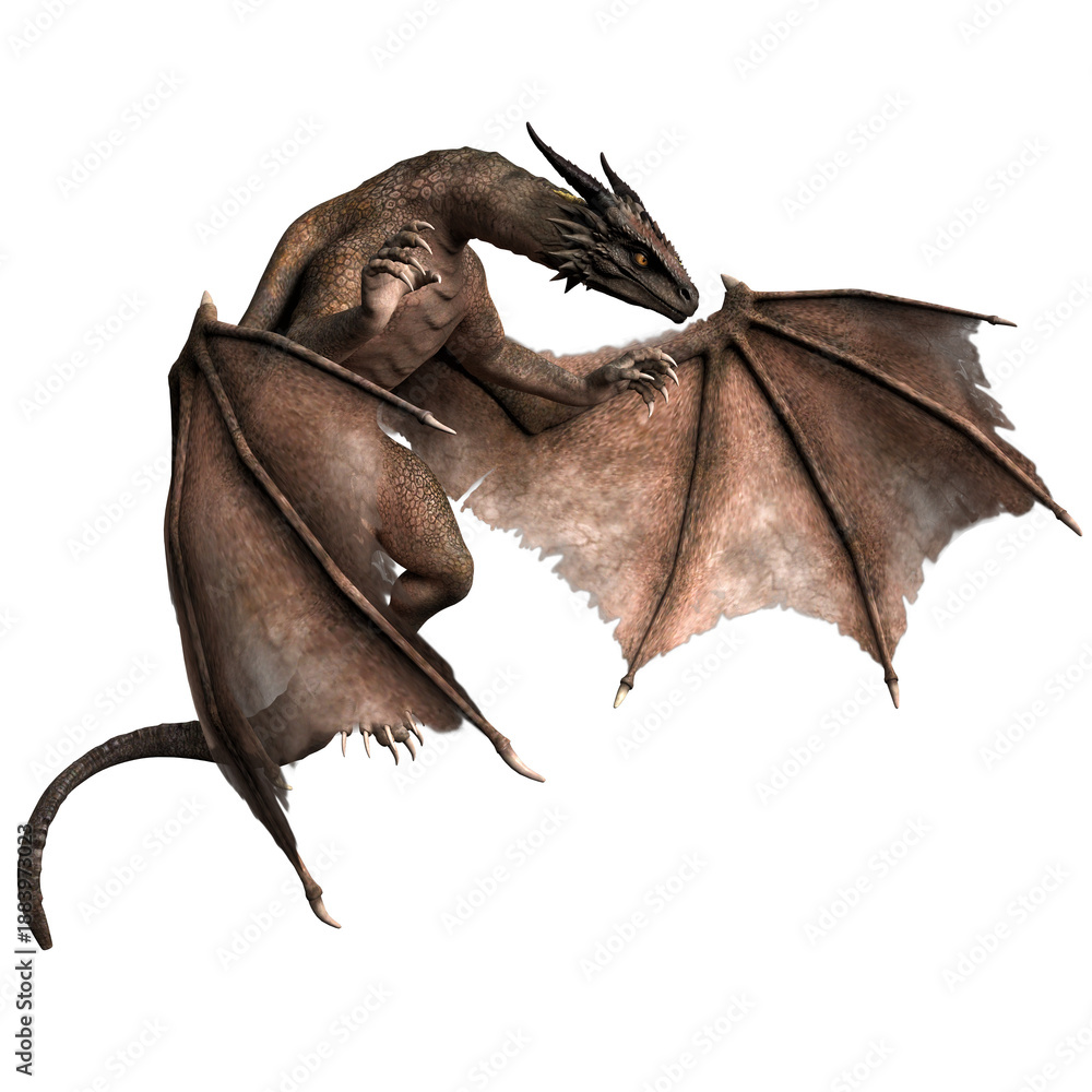 Fototapeta premium 3d render, fantasy dragon, mythological creature