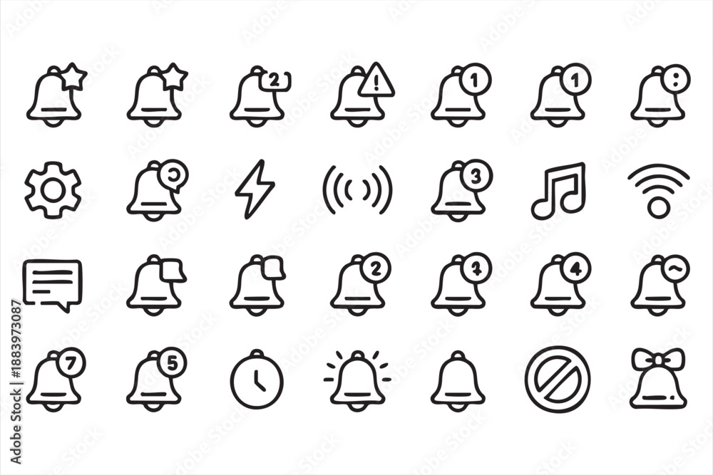 Fototapeta premium Notification Icons for User Interface Feedback Systems