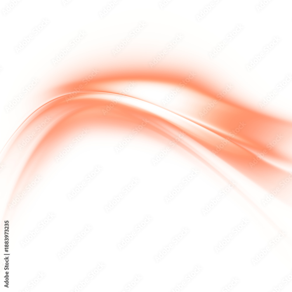 Naklejka premium Abstract orange wave and light effect on transparent background