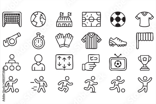 Soccer Football Icons for Match Tracking and Sports UI