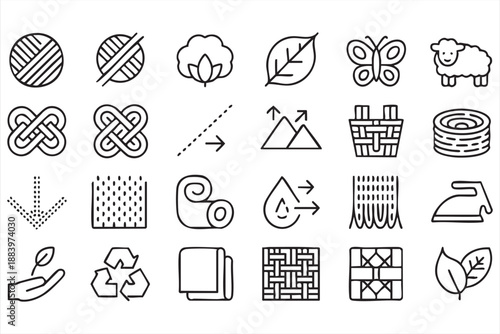 Fabric and Yarn Icons for Handmade Production Interfaces