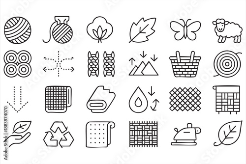 Weaving and Sewing Icons for Fashion Industry Dashboards