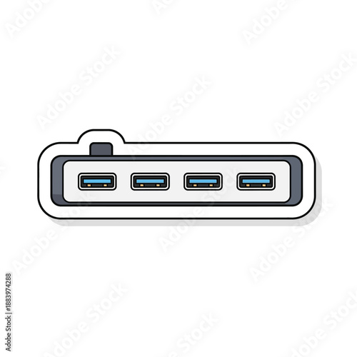 Modern USB Hub with Four Ports for Efficient Data Transfer and Connectivity