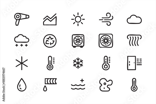 Minimal Weather Forecast Icons for Apps and Web Interfaces