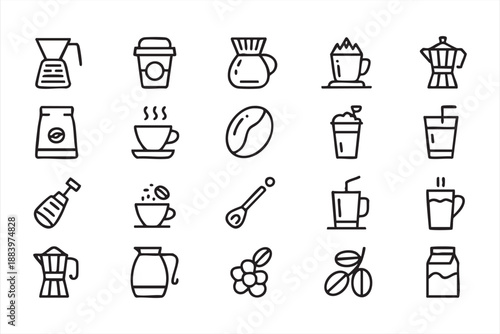 Barista Coffee Icons for App Design and Dashboard Layouts