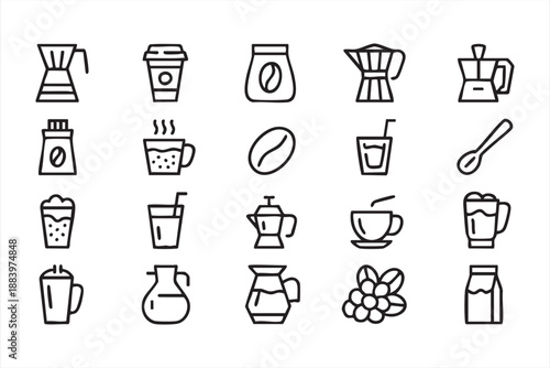 Beverage UI Icons for Restaurant Menus and Cafe Platforms