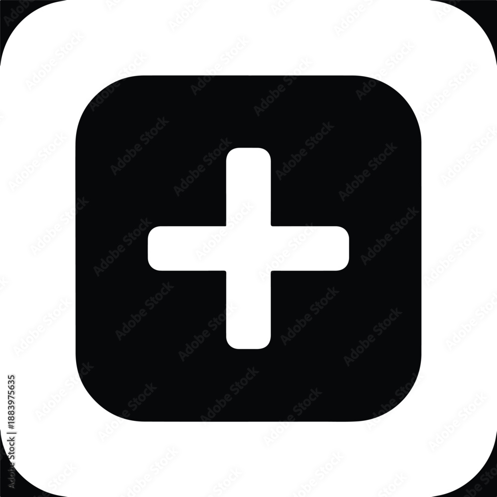 Fototapeta premium Add icon - Clipart, Glyph and solid icon set, Flat Design Icon, line icon set, Flat Vector icon, icon, Editable stroke icon, Modern icon collection