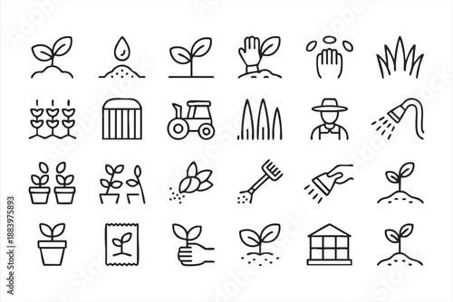 Agriculture UI Icons for Smart Farming and Crop Apps