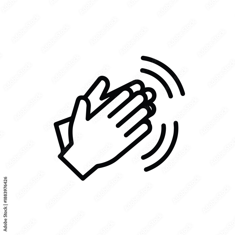 Obraz premium Clapping hands icon - Clipart, Glyph and solid icon set, Flat Design Icon, line icon set, Flat Vector icon, icon, Editable stroke icon, Modern icon collection