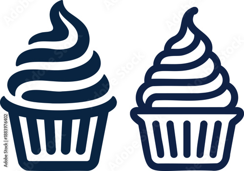 cupcake icons with swirly frosting toppings