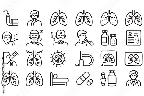 Healthcare Respiratory UI Icons for Clinical Dashboards