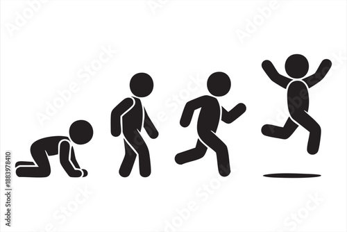 Human Progress Stages Icon for Personal Growth and Motivation