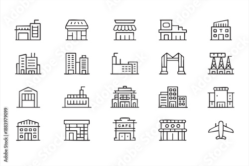 Business Location UI Icons for City and Urban Platforms