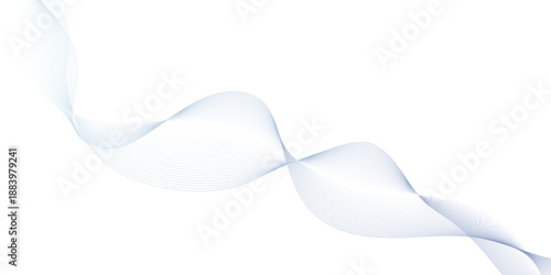 Abstract blue waves with smooth curves,  minimal design with a sense of motion and elegance, blue wave vector line pattern design illustration backdrop, abstract blue with flowing wave line.