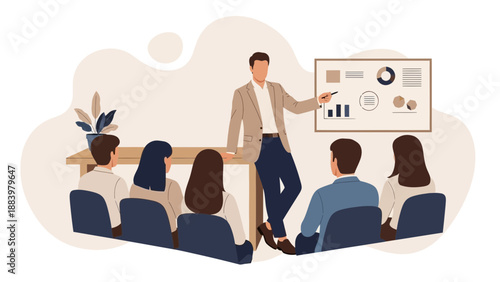Business Presentation: Speaker Coaching Audience in Training Session