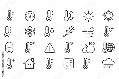 Temperature Control and Weather Icons for App Design