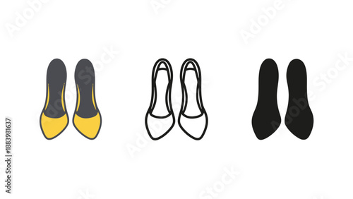 A colorful illustration of various types of shoes and socks