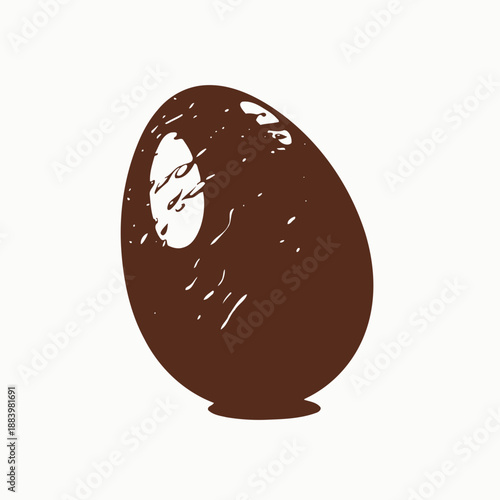 Deliciously Crafted Chocolate Egg Covered in Intricate Swirls of Milk and Dark Chocolate Patterns Against a Pristine White Background