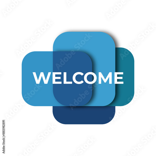 Welcome Modern Geometric Layered Typography Design
